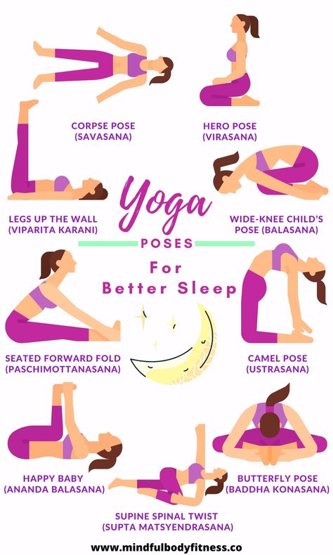 #NaturalWaysToGetAGoodNightSleep Yoga For Better Sleep, Yoga Poses For Sleep, Night Yoga, Wall Yoga, Bedtime Yoga, Best Yoga Poses, Camel Pose, Ways To Sleep, How To Sleep Faster