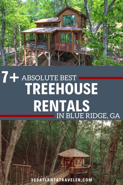 If you dream about sleeping among the trees without full-on roughing it, then a Blue Ridge treehouse rental is for you! Here are 7+ amazing Blue Ridge treehouse rentals that we know you'll love. Treehouse Rentals, Treehouse Airbnb, Explore Georgia, Blue Ridge Georgia, Blue Ridge Ga, You Dream, Blue Ridge, Tourist Attraction, Tree House