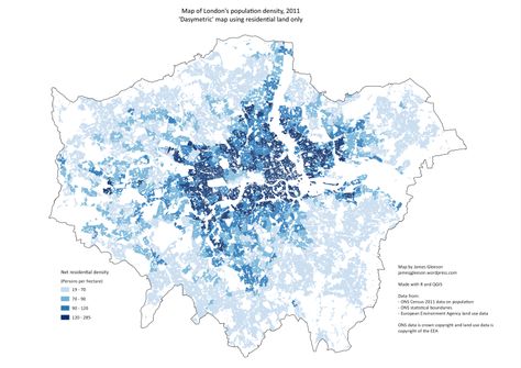 Dasymetric map Population Density, Map Diagram, Map Of London, Use Data, Transit Map, Urban Analysis, Urban Design Graphics, Geo Design, Architecture Mapping