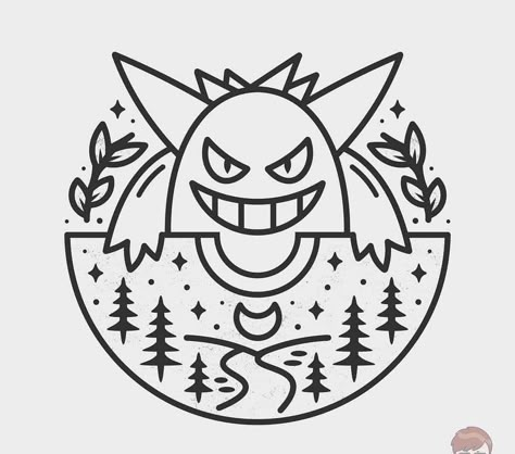 Gengar Tattoo, Ear Tattoo Ideas, Ear Tattoos, Pokemon Tattoo, Flash Tattoo Designs, Pottery Painting Designs, Pokemon Coloring Pages, Pokemon Coloring, Next Tattoo