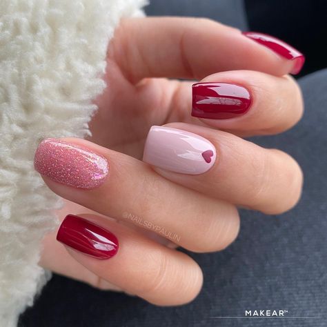 Kutek Disney, February Nails, Nail Designs Valentines, Colorful Nails, Her Nails, Trendy Nail Art, Heart Nails, Classy Nails, Chic Nails