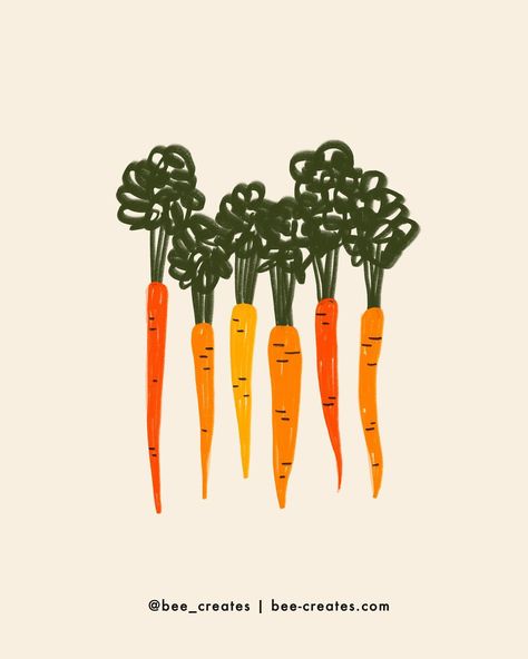 Y’all I spend so much time picking colors 🤪 CARROTS 11/100 for #100daysoftastyart #carrots #veg #vegetable #carrot #🥕 #illustration #foodart #surfacedesign #surfacepatterndesign #surfacedesigner #foodillustration #theydrawandcook #theydrawanduppercase #100daychallenge #100dayproject #100daychallenge2024 #100patterns #100daysofdailycreating Carrots Illustration, Carrot Illustration, Carrot Drawing, Vegetables Illustration, Vegetable Drawing, Vegetable Painting, Doodle Paint, Vegetable Illustration, Watercolor Fruit