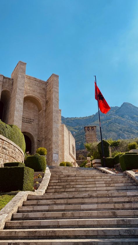 Aesthetic Albanian Wallpaper, Albanian Culture Aesthetic, Albania Aesthetic Flag, Albanian Places, Kruja Castle, Kosovo Aesthetic, 28 29 November Albania, Albania Places, Albanian Wallpaper