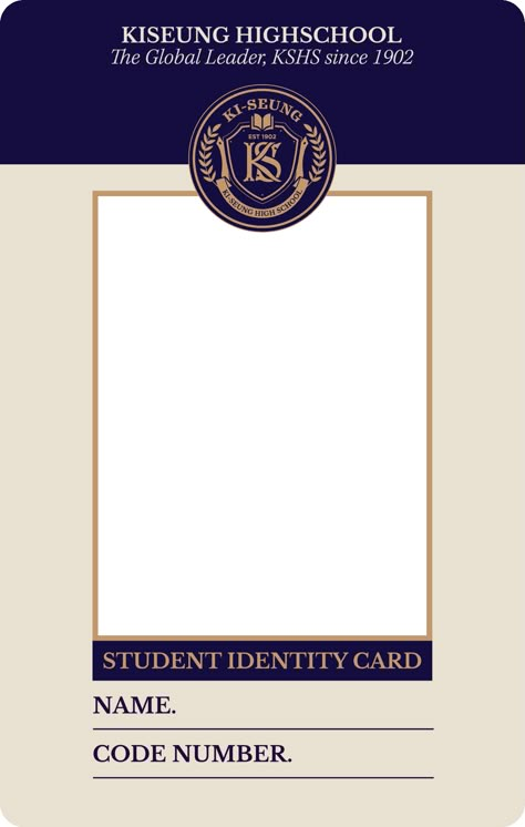 Korean School Id Picture Template, Student Identity Card Template, Id Templates Rpw University, Student Id Template, Student Card Design, School Id Card Template, Student Id Card Template, Student Identity Card, Identity Card Template