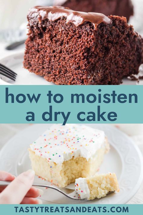 All the best tips for How to Make A Cake More Moist! The 6 best tips for how to moisten a dry cake and ensure it has perfect texture! You will have the best vanilla, chocolate, orange, carrot, or banana cake!! How To Make A Cake Moist Tips, How To Moisten A Cake, How To Make Cake Moist And Fluffy, How To Moisten A Dry Cake, Moist Cake Tips, How To Make Cake Moist, How To Keep Cake Moist After Baking, How To Make A Cake Moist, How To Keep Cakes Moist