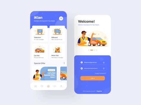 iKlan App, Home Page by tantriono s on Dribbble Mobile App Home Page Design, Home Page Design App, Home Page App Design, Home Page Ui Design Mobile App, App Home Screen Design, App Home Page Design, App Home Page, App Aesthetic, App Home Screen