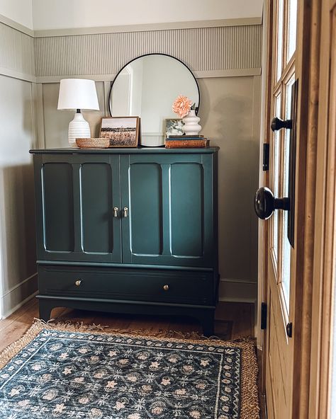 ❤️ Y’all get all the angles because I couldn’t decide which was my favorite. While we don’t have the huge entryway, I wanted to make it as welcoming as possible. After we DIY’d the super awesome trim (see the reel for that!) I added layered rugs, a bench for sitting or putting bags on, lots of texture from the walls to the decor, and get the colors calm and rich. It doesn’t take a lot to make a welcoming space for your home. Maybe it’s just a couple of hooks and a favorite piece of art. B... Blue Entryway, Entryway Modern, Dining Room Light Fixtures, Layered Rugs, Small Entryway, Farmhouse Decor Living Room, Warm Hug, Modern Traditional, Dining Room Lighting