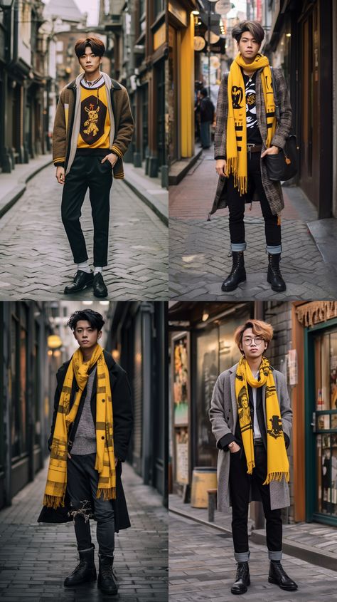 Hufflepuff Outfit Aesthetic, Harry Potter Broadway, Hp Houses, Hufflepuff Outfit, Hp Fanart, Hogwarts Outfits, Hogwarts Christmas, Harry Potter Christmas, House Clothes