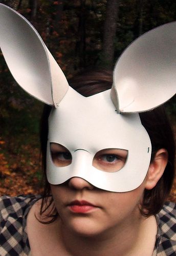 Bunny Costume Kids, Cat Mask Diy, Mouse Mask, Rabbit Mask, Rabbit Costume, Bunny Mask, Mask Painting, Bunny Costume, Leather Mask