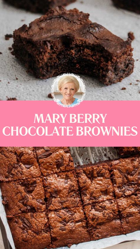 Mary Berry Chocolate Brownies Mary Berry Brownies Recipe, Mary Berry Chocolate Brownies Recipe, Brownie Recipes Uk, Bournville Chocolate, Mary Berry Desserts, Best Chocolate Brownie Recipe, Mary Berry Recipes, Bake Brownies, British Bake Off Recipes