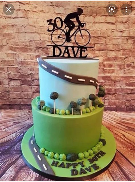 Cycling Cake, 50th Birthday Cakes For Men, Bicycle Cake, Bike Cakes, 50th Cake, 40th Birthday Cakes, 50th Birthday Cake, Birthday Cakes For Men, Happy Birthday Cake Topper