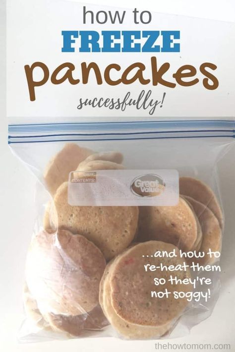 How to Freeze Pancakes Successfully - and reheat them so they're not soggy! | The How To Mom Buttermilk Pancake Mix, Freeze Pancakes, Healthy Pancake Recipes, Kodiak Cakes, How To Make Pancakes, Homemade Pancakes, Pancakes Healthy, Healthy Meals For Kids, Savoury Cake