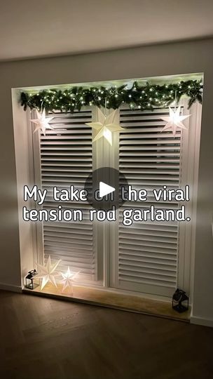 17K views · 5.4K reactions | Here’s what I used for this garland hack:

Garlands (x4): @jysk.uk 
Extendable Shower Curtain Rod: @bandq_uk 
Mistletoe Picks: @bandq_uk 
Stars: @amazonuk 
Lights: @therangeuk 

#christmasgarland #tensionrod #garlandhack #christmashacks #christmastensionrodgarland #diychristmas #diychristmasdecor | The Durham Derwent Curtain Rod Garland, Decorating Xmas Tree, Garland Hack, Christmas Shopping Ideas, Yule Christmas, Shower Curtain Rod, Railing Ideas, Christmas Hacks, Goodwill Finds