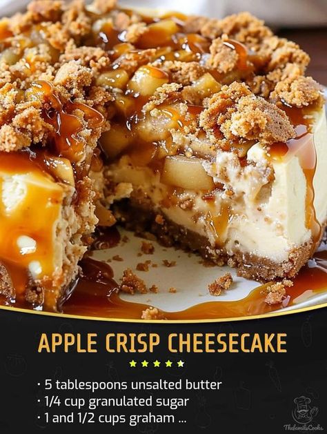 Cherry Pie Bars Recipe, Apple Crisp Topping, Apple Crisp Cheesecake, Pie Bar Recipes, Bites Recipes, Apple Cheesecake, Apple Crisp Recipes, Grandmas Recipes, Graham Cracker Crumbs