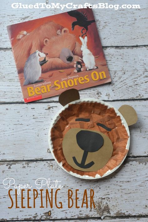 Paper Plate Sleeping Bear {Kid Craft} Hibernation Crafts, Hibernation Preschool, Nuest Jr, Jungle Thema, Farm Craft, Pet Parade, January Crafts, Sleeping Bear, Art Projects For Kids