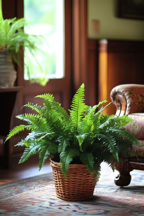 Boston Fern (Nephrolepis exaltata) is a lush and elegant choice for any home! 🌿🏡 With its feathery, arching fronds and rich green color, this plant is a delightful blend of beauty and sophistication. Quick to thrive in humid environments and bursting with air-purifying benefits, Boston Fern is perfect for creating a fresh and vibrant indoor oasis. 🌱✨ #BostonFern #NephrolepisExaltata #IndoorPlants #EasyCare #AirPurifying #GreenHome #PlantLover Indoor Bushy Plant, Indoor Plants For Low Light, Nephrolepis Exaltata, Plants For Low Light, Arizona Room, Indoor Ferns, Houseplants Decor, Potted Ferns, Plant Vegetables