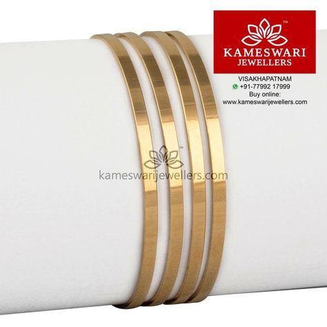 Plain Bangles Jewelry Designs, Plain Gold Bangles Simple, Daily Ware Gold Bangles Indian, Simple Bangle Designs Gold, Plain Bangles Gold, Dailywear Bangles Gold, Daily Use Gold Bangles Indian, Gold Bangles Design Daily Wear Latest, Plain Bangles