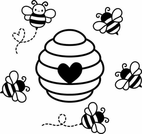 Bee Drawing, Honey Bee Decor, Image Svg, Bee Crafts, Bee Decor, Bee Art, Cricut Craft Room, Silhouette Design Store, Cricut Creations