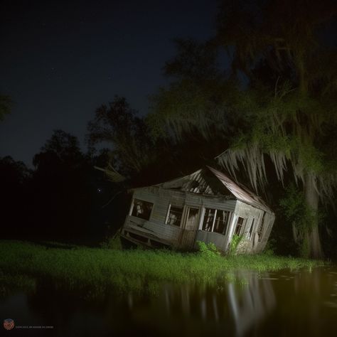 Southern Gothic House, Abandoned Shack, Bayou House, Southern Gothic Aesthetic, Abandoned Railroad, Southern Aesthetic, Louisiana Usa, Not Amused, Water Aesthetic