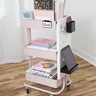 3 Tier Rolling Cart Ideas, Ikea Raskog, College Room, Rolling Cart, Online Closet, The Container Store, Custom Closets, Organization Solutions, Craft Room Organization