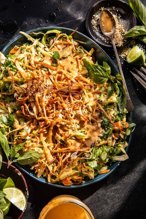 Chopped Thai Crunch Chicken Salad | halfbakedharvest.com