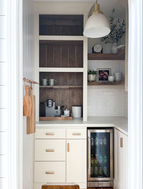 Closet Into Butlers Pantry, Small Working Pantry, Multipurpose Pantry Room, Eat In Butlers Pantry, Turn Pantry Into Butler Pantry, Laundry Room Turned Butlers Pantry, Butlers Pantry Appliance Storage, Reach In Butlers Pantry, Kitchen With Hidden Butlers Pantry