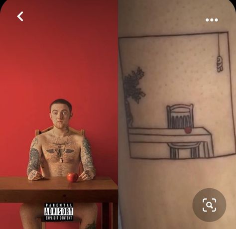 Mac Miller Watching Movies With The Sound Off Tattoo, Mac Miller Blue Slide Park Tattoo, Objects In The Mirror Tattoo Mac Miller, Mac Miller Stick And Poke, Watching Movies With The Sound Off Tattoo, Macmiller Tattoo Ideas, Mac Miller Album Tattoo, Mac Miller's Tattoo, Objects In The Mirror Mac Miller