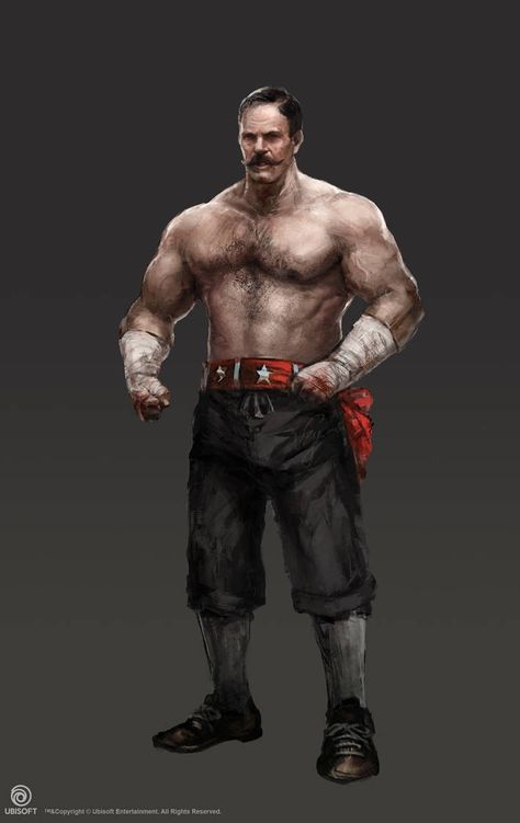 Strongman Fantasy Art, Dnd Strongman, Strongman Character Art, Strongman Character Design, Dnd Pugilist, Dnd Wrestler, Male Boxer Character Design, Bruiser Character, Brawler Character Design