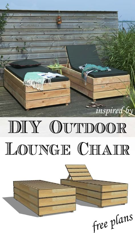 Diy Outdoor Lounge, Diy Lounge, Unique Woodworking, Outdoor Lounge Chair, Diy Garden Furniture, Pallet Outdoor, Diy Furniture Easy, Diy Holz, Outdoor Diy