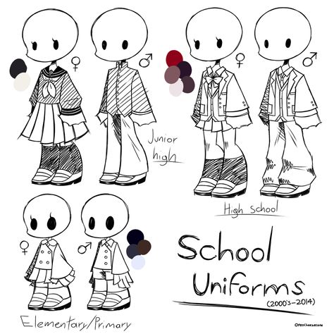 When i was designing these school uniforms for different grade levels for my characters to wear for my project Yoruo(since they are also gonna go to school), i was doing research on how japanese school uniforms looked like in 2000’s, so that it can go along with the timeline of the year where the story takes place(since the story DOES infact take place since the beginning of the 2000’s-the future but in Okayama, Japan), i may have to do more research about that to understand & investigate more School Clothes Drawing, School Uniform Character Design, Japanese School Outfits Drawing, Japanese Fashion Drawing, School Outfit Drawing, School Uniforms Drawing, Japanese Clothes Drawing, School Uniform Ideas Drawing, Uniform Drawing Reference