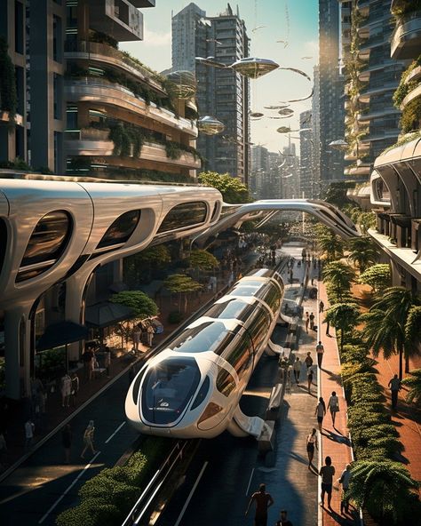 Futuristic City Utopia, Kota Masa Depan, Illustration Of People, Futuristic Building, Architectural Designer, Future Buildings, Eco City, Sci Fi City, Fantasy City