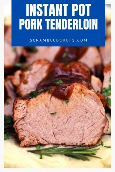 Follow this step by step tutorial for making an incredible Instant Pot pork tenderloin into the juiciest and most flavor packed pork you've ever had! This easy Instant Pot pork recipe is sure to be a hit on your meal plan. Never have dry pork tenderloin again! #PorkTenderloin #InstantPotRecipes #InstantPotPork #InstantPotPorkTenderloin Pork Tenderloin Recipes In Instapot, Instant Pot Pork Tenderloin Roast Recipes, Teriyaki Pork Tenderloin Instant Pot, Pork Tenderloin In Instant Pot Recipes, Instant Pot Tenderloin Pork, Instapot Pork Tenderloin Recipes, Pork Tenderloin Instant Pot Recipes, Pork Tenderloin In Instant Pot, Instant Pot Pork Tenderloin Recipes