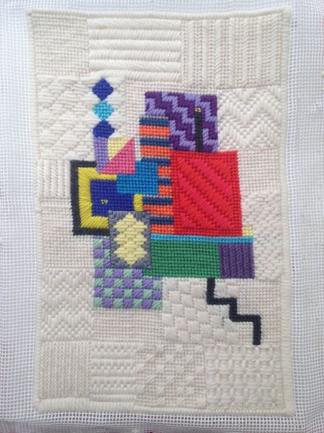 Zoe Gilbertson: First stitched artwork, 2008, Tapestry canvas, tapestry wool using various needlepoint stitches Zoe Gilbertson, Abstract Needlepoint, Canvas Tapestry, Art Fil, Tent Stitch, Canvas Work, Work Boxes, Needlepoint Stitches, Handmade Uk