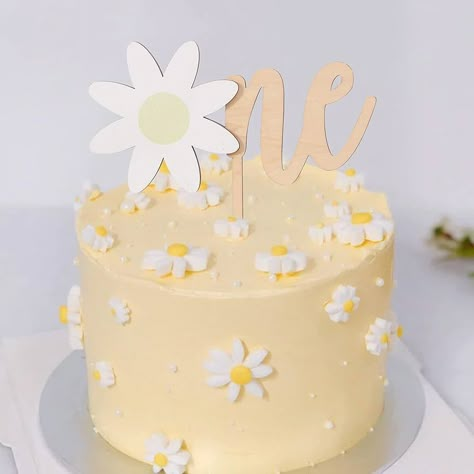 Amazon.com: Daisy One Cake Topper Wood - 1st /First Birthday Daisy Party Decoration, Groovy One Cake Topper, Boho Daisy Topper, Daisy Wood Topper, Retro Daisy Groovy Party Backdrop For Baby Girl : Grocery & Gourmet Food Groovy One Cake, First Birthday Daisy, Groovy One First Birthday, One Year Birthday Cake, Mom Fits, Groovy One, Groovy Party, Flower Birthday Party, Daisy Cakes