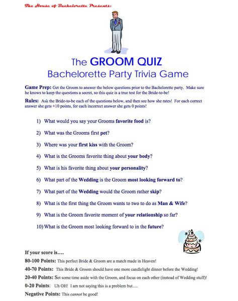 Pin for Later: 24 Free Bachelorette Party Printables Every Bride Will Love The Groom Quiz How well does the bride know her future hubby? This quiz will reveal (be sure to collect the groom's answers beforehand!). Bachelorette Party Quiz, Bachelorette Sleepover, Interesting Facts About Yourself, Woman Hairstyles, Bachelor/bachelorette Party, Bachelorette Party Planning, Bachelorette Games, Bachelorette Party Games, The Groom