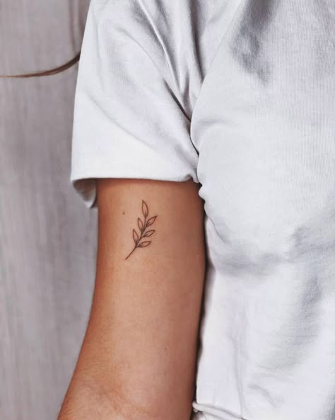 Sprig Tattoo, Neon Tattoo, Simple Arm Tattoos, Leaf Tattoo, Plant Tattoo, Minimalist Line Art, Floral Tattoo Design, Minimalist Tattoos, Dainty Tattoos