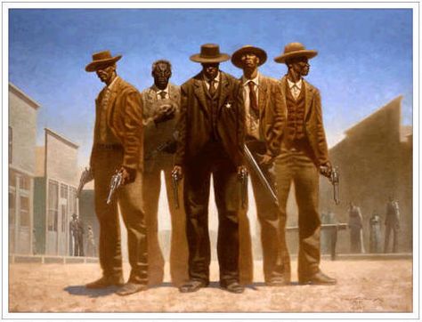 High Noon, Kadir Nelson This is my favorite acquisition so far. I LOVE Kadir Nelson's work! Kadir Nelson, Black Cowboys, Cowboy Baby, The Lone Ranger, Black Panthers, Black Cowboy, Black Artwork, Black Art Pictures, African Diaspora