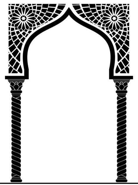 Arabic or Eastern style Architectural Arch Islamic Arch, Motif Arabesque, Wedding Card Frames, Pooja Room Door Design, Sacred Geometry Art, Pooja Room Design, Islamic Art Pattern, Geometry Art, Islamic Design