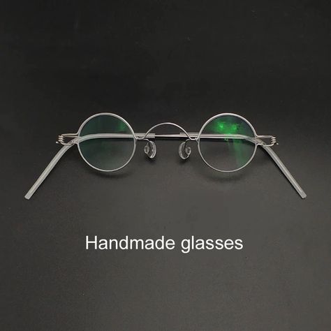 Handmade custom round diameter 30mm 32mm 34mm 36mm small round frame prescription glasses men and women retro optical glasses _ - AliExpress Mobile Vintage Round Glasses, Mens Prescription Glasses, Mens Eye Glasses, Funky Glasses, Fashion Eye Glasses, Round Glasses, Round Eyeglasses, Glass Frames, Optical Glasses