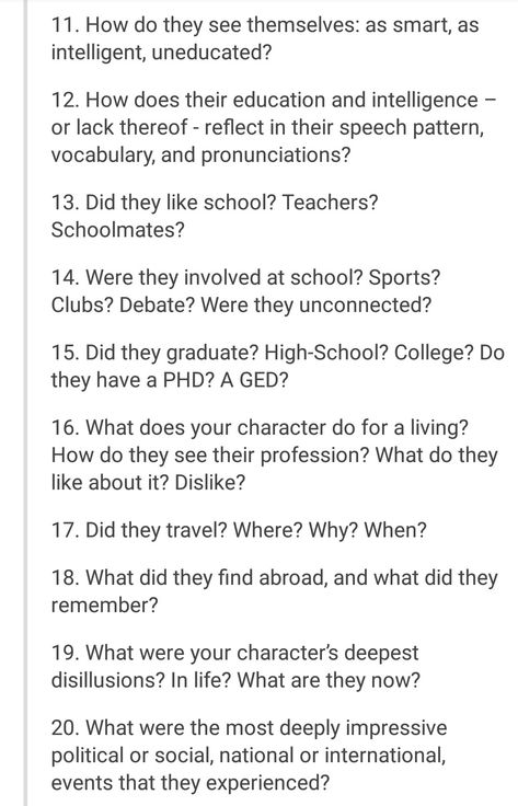 Character Solidifying: 2 Character Solidifying, Questions For Characters, Character Development Writing, 50 Questions To Ask, Tumblr Writing, Writer Prompts, Story Development, Story Tips, 50 Questions