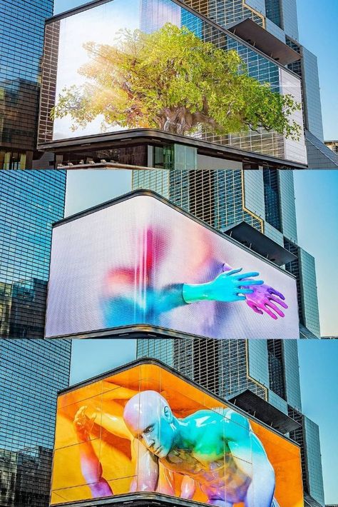 3d Billboard, Gangnam Seoul, Shopping Mall Design, Sm Town, Billboard Advertising, Forced Perspective, Mall Design, Facade Lighting, Korean Drama Songs