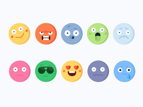 Feeling Icon angry happy colorfull smiley mood icons flat feeling icons design facebook icons mood bala ux Mood Emoji, Emoji Set, Emoji Design, Emoji Backgrounds, 강아지 그림, Isometric Design, Cute Emoji, Design Hack, Kids App