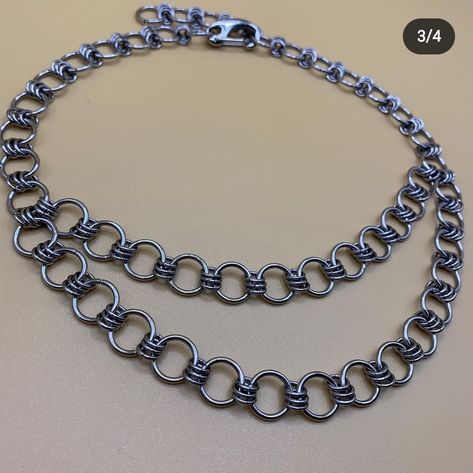 Chainmail Jewelry Tutorial, Chainmail Patterns Tutorials, Chain Mail Jewelry, Chainmail Star Tutorial, Silver Metal Jewelry With Chainmail, Diy Chain Necklace, Silver Chainmail Metal Jewelry, Gothic Chainmail Jewelry, Gothic Stainless Steel Chainmail Jewelry