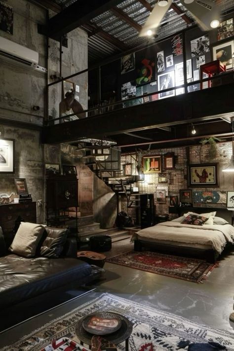 Casa Rock, Loft House Design, Industrial Home Design, Deco Studio, Dream Apartment Decor, Future Apartment Decor, Room Redesign, Loft House, Industrial Home