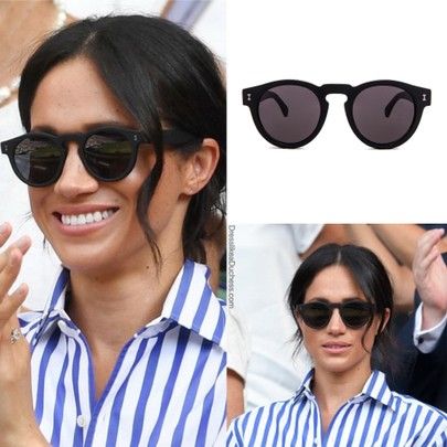 Meghan Markle in Illesteva Leonard Matte Black Sunglasses http://liketk.it/2MTaK #liketkit @liketoknow.it #LTKspring Luxury Black Sunglasses For Everyday, Classic Black Sunglasses For Everyday, Classic Black Sunglasses Women, Meghan Markle Sunglasses, Megan Markle Sunglasses, Megan Markle Baseball Cap, Square Face Glasses, Krewe Sunglasses, Estilo Meghan Markle