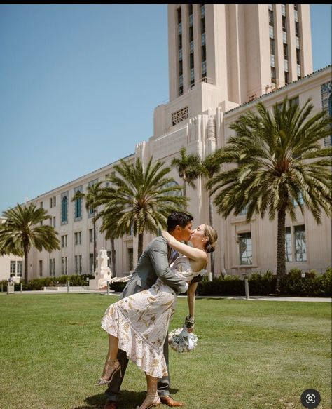 Intimate Civil Wedding, 2023 Pic, San Diego Courthouse, Courthouse Wedding Photos, How To Get Married, San Diego Elopement, San Diego City, Wedding San Diego, Civil Wedding Dresses