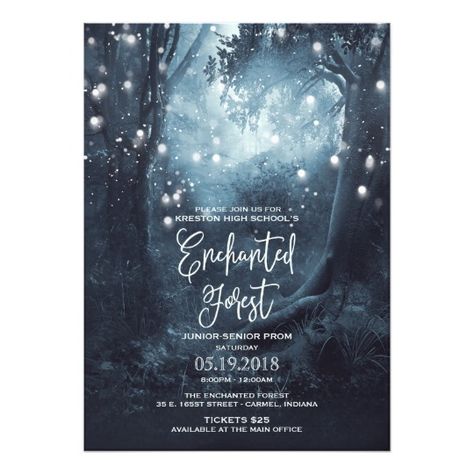 Forest Themed Prom, Prom Invitations, Enchanted Forest Prom, Enchanted Forest Fairy, Prom Invites, Forest Invitation, Enchanted Forest Party, Enchanted Forest Theme, Debut Ideas