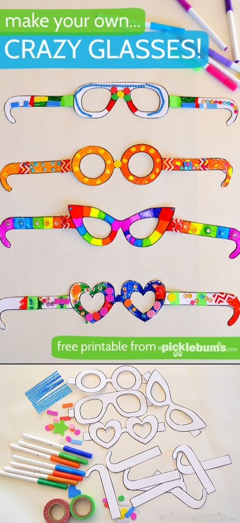 Sunglass Craft Preschool, Eyeglasses Template Free Printable, Sunglasses Crafts For Toddlers, Eye Doctor Activities For Preschool, Eyes Preschool Activities, Preschool Eye Craft, Sunglass Craft For Kids, Eye Senses Activities, Googly Eye Crafts Preschool