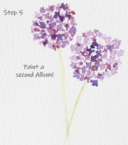 Simple Watercolor Flowers, Allium Flower, Loose Watercolour, Flower Watercolour, Paintings Easy, Flowers Paintings, Paintings Ideas, Simple Watercolor, Watercolor Flowers Tutorial