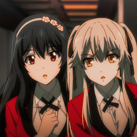 anime | kakegurui twin | kakegurui twin icon | tsuzura hanatemari | mary saotome | tsuzura hanatemari icon | icons Anime Duos Female, Duo Pics Aesthetic Anime, Halloween Anime Characters, Duo Anime Characters, Kakegurui Matching Pfp For 3, Mary Saotome X Tsuzura Hanatemari, Mary X Tsuzura, Tsuzura Hanatemari Icon, Kakegurui Matching Pfp